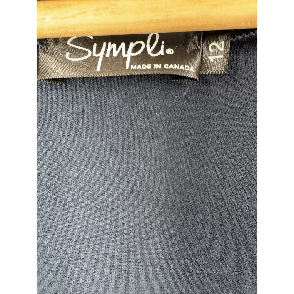SYMPLI‎ Canada Hi-low Jacket Open Front Long Sleeve Navy Minimalist Size 12